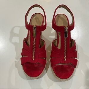 Michael Kors wedges.  Red.  Size 8.5 Worn once
